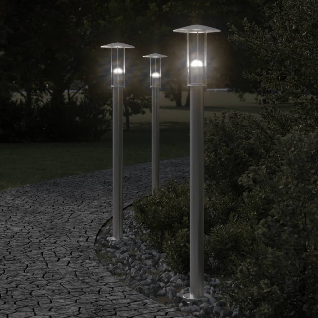 Edelstahl Wegeleuchte Silber 100cm