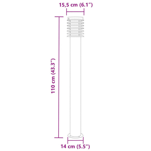 Wegeleuchte Silber Edelstahl 110cm