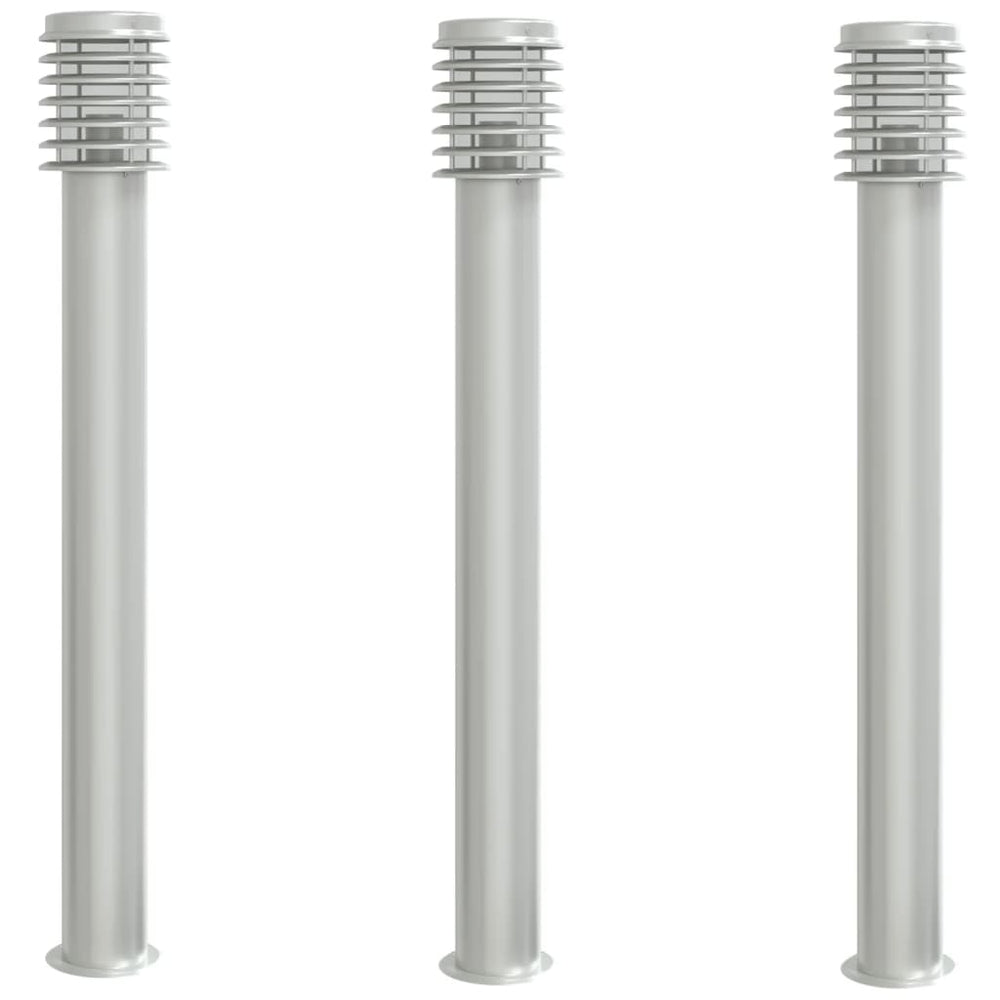 Edelstahl Wegeleuchten 3er Set, 110cm