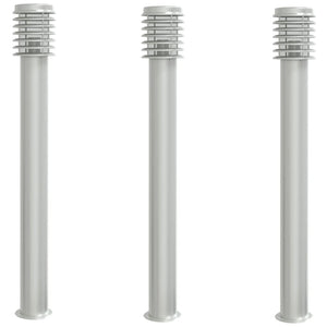 Edelstahl Wegeleuchten 3er Set, 110cm