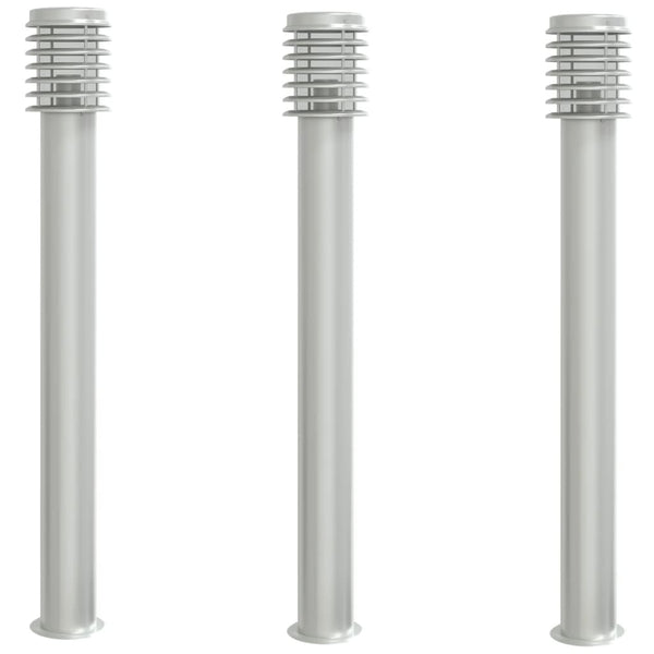 Edelstahl Wegeleuchten 3er Set, 110cm