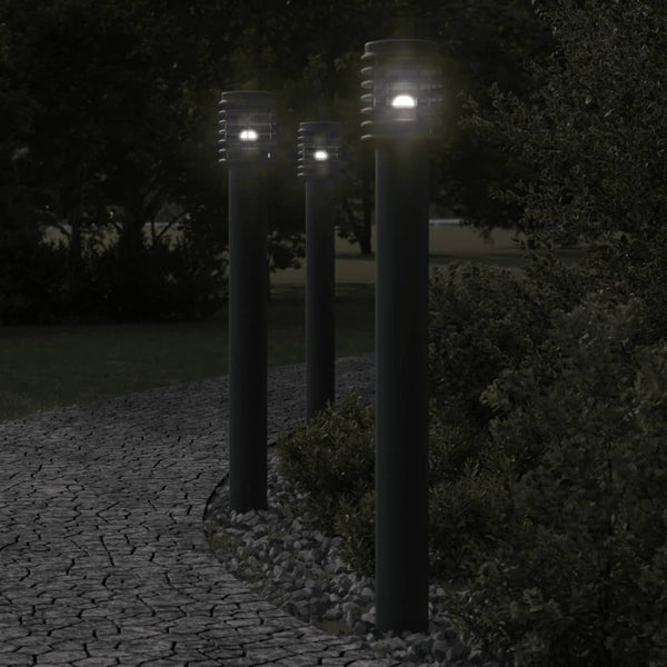 Schwarze Edelstahl Wegeleuchte, 110 cm