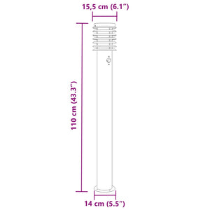 Wegeleuchte mit Bewegungsmelder 110cm Edelstahl