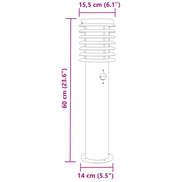 Wegeleuchte mit Bewegungsmelder Schwarz 60cm