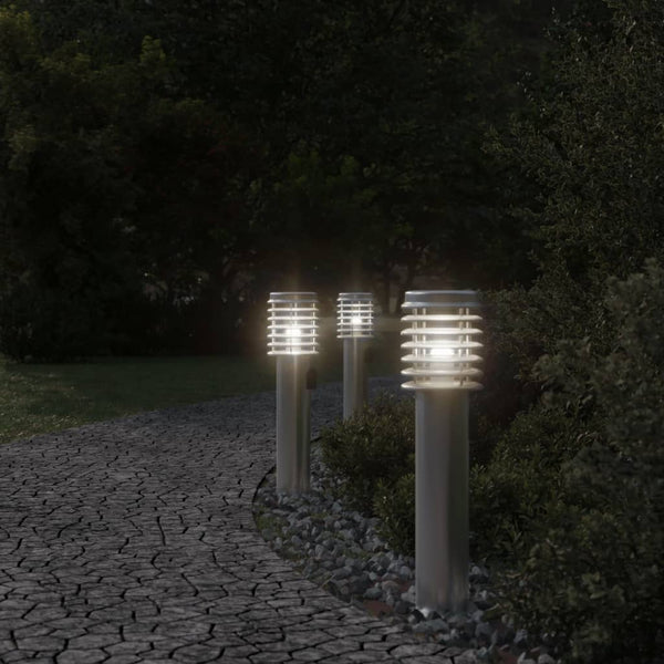 Wegeleuchte mit Steckdose Silber 60cm