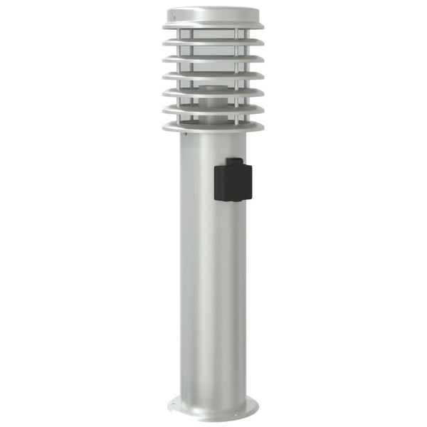 Wegeleuchte mit Steckdose Silber 60cm