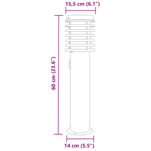 Wegeleuchten mit Steckdose, 3er Set, Edelstahl