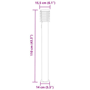 Wegeleuchte mit Steckdose Silber 110cm