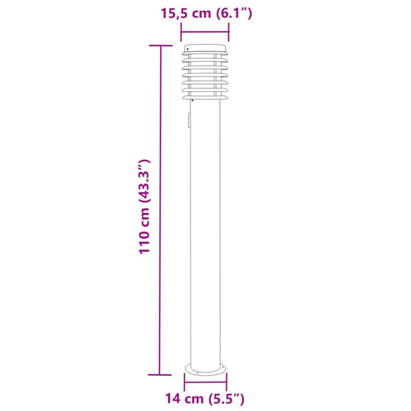 Wegeleuchte mit Steckdose Silber 110cm