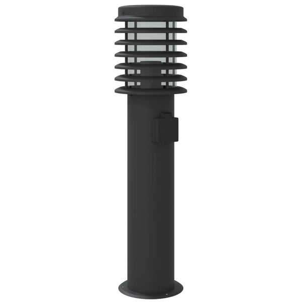 Wegeleuchte mit Steckdose, Schwarz, 60cm