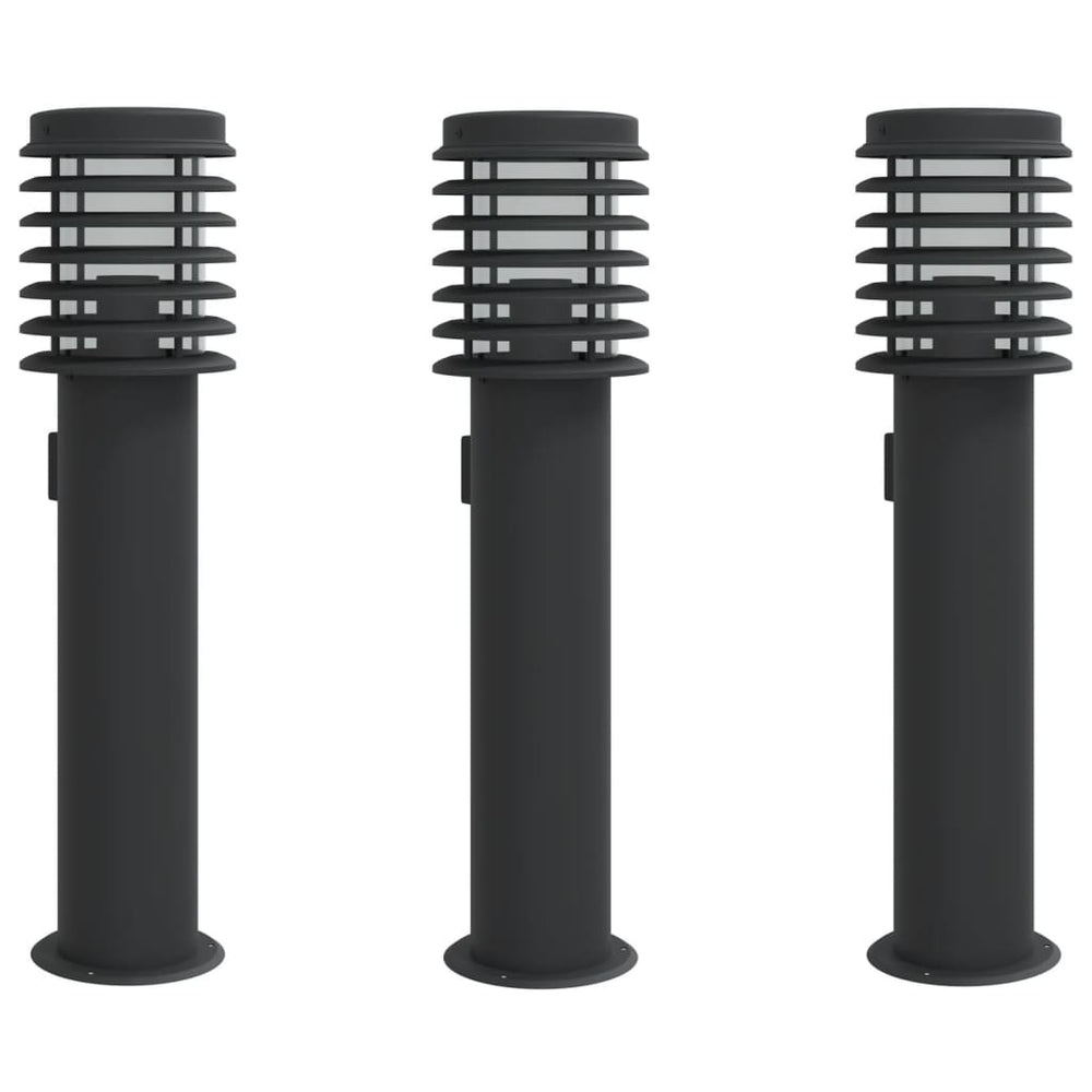 Wegeleuchten mit Steckdose, 3er Set, 60cm