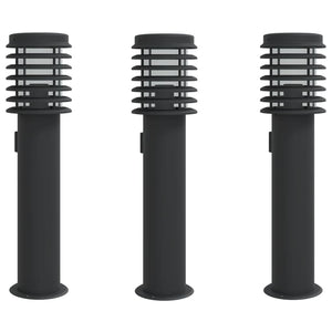 Wegeleuchten mit Steckdose, 3er Set, 60cm