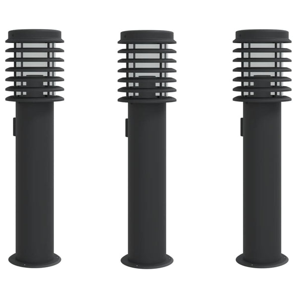 Wegeleuchten mit Steckdose, 3er Set, 60cm
