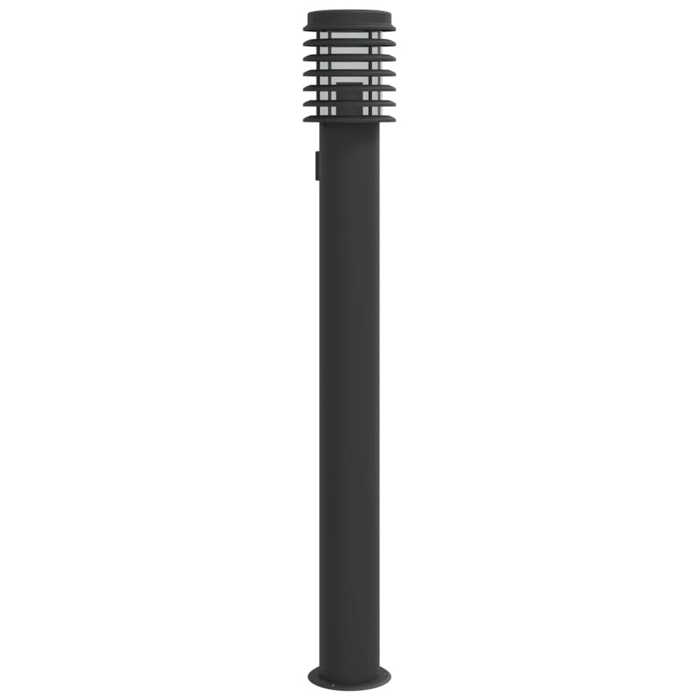 Wegeleuchte mit Steckdose, 110cm, Edelstahl Schwarz