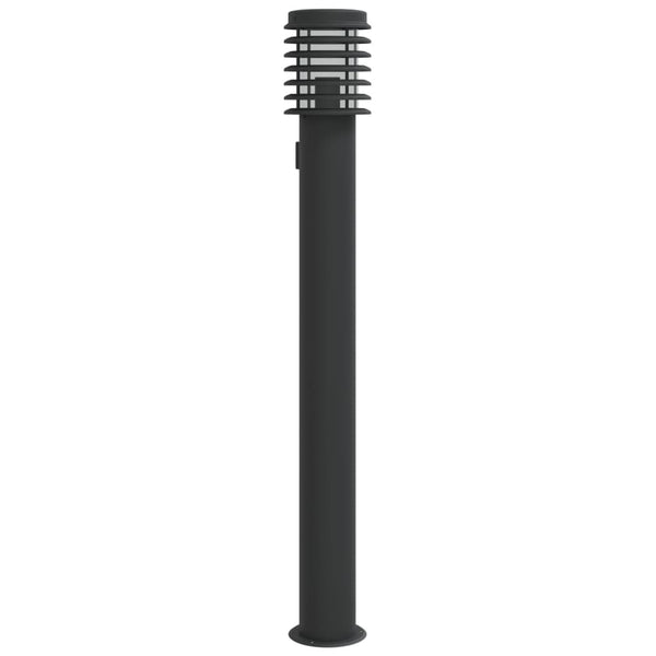 Wegeleuchte mit Steckdose, 110cm, Edelstahl Schwarz