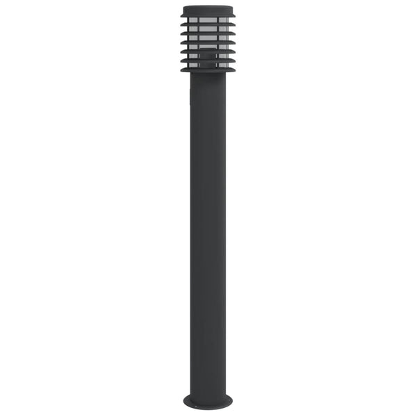 Wegeleuchte mit Steckdose, 110cm, Edelstahl Schwarz