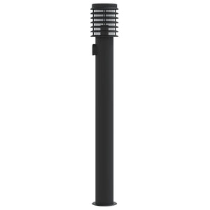 Wegeleuchte mit Steckdose, 110cm, Edelstahl Schwarz