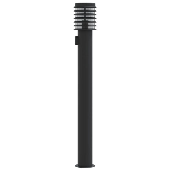 Wegeleuchte mit Steckdose, 110cm, Edelstahl Schwarz