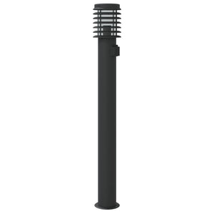 Wegeleuchte mit Steckdose, 110cm, Edelstahl Schwarz