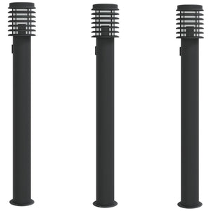 Wegeleuchten mit Steckdose, 3er Set