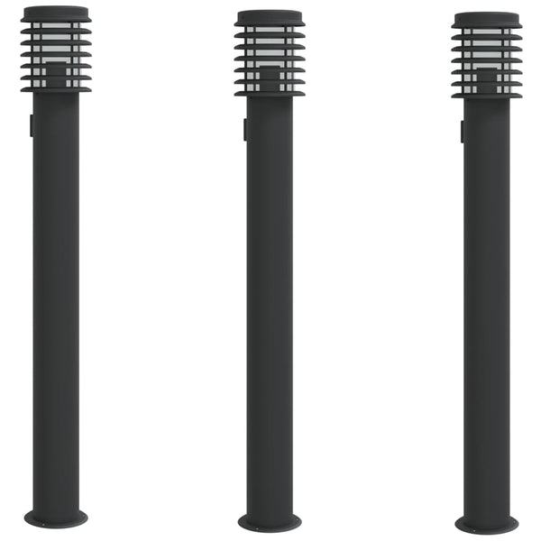 Wegeleuchten mit Steckdose, 3er Set
