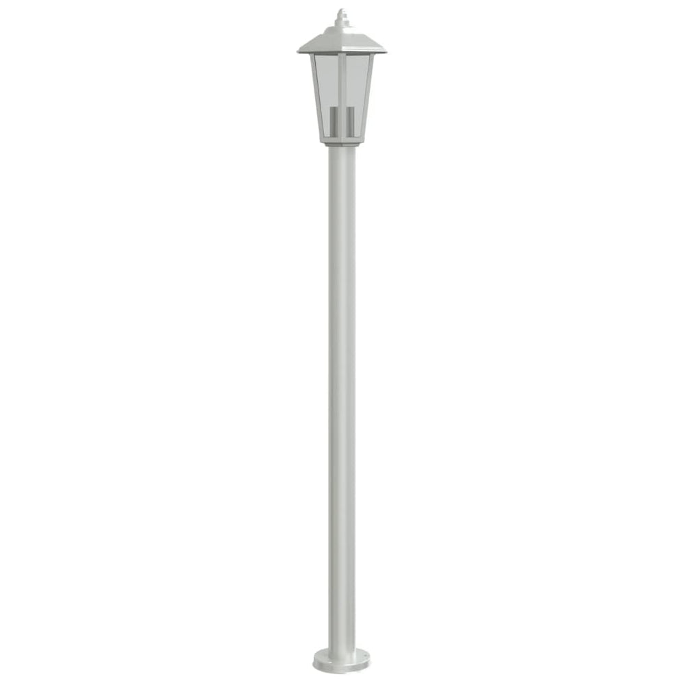 Silberne Wegeleuchte 120 cm Edelstahl