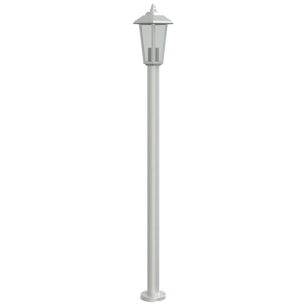 Silberne Wegeleuchte 120 cm Edelstahl