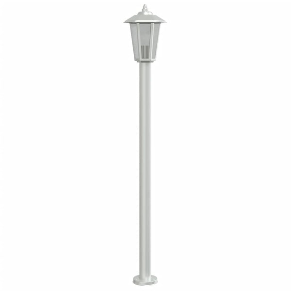 Silberne Wegeleuchte 120 cm Edelstahl