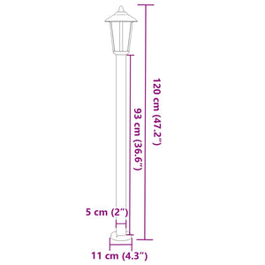 Silberne Wegeleuchte 120 cm Edelstahl