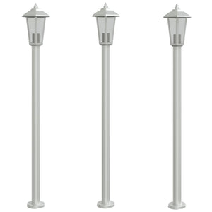 vidaXL Lampes de chemin 3 pcs Argentées 120 cm Acier inoxydable