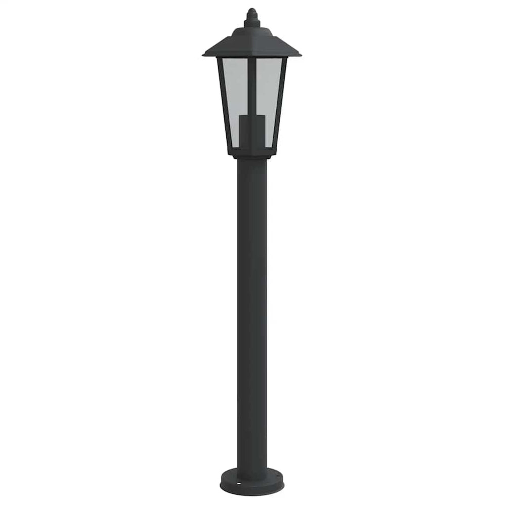 Schwarze Wegeleuchte Edelstahl, 80cm