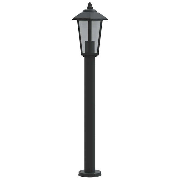 Schwarze Wegeleuchte Edelstahl, 80cm