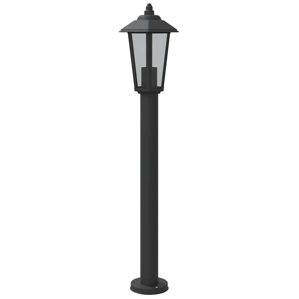 Schwarze Wegeleuchte Edelstahl, 80cm
