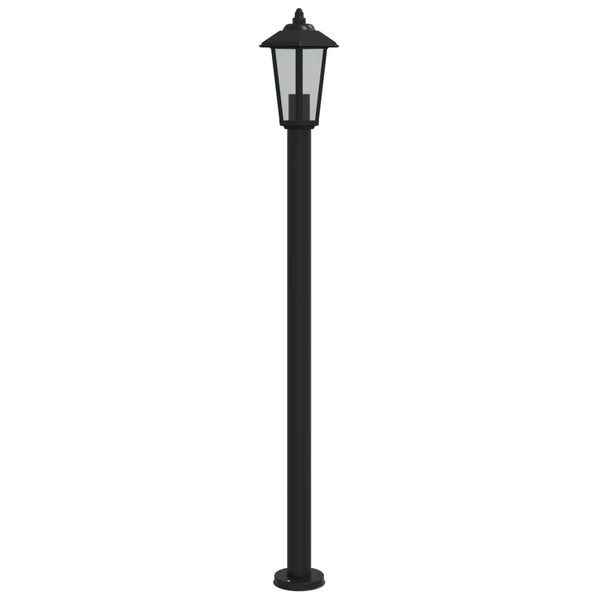 Schwarze Wegeleuchte Edelstahl 120cm
