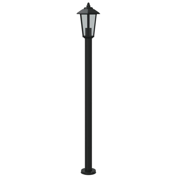 Schwarze Wegeleuchte Edelstahl 120cm