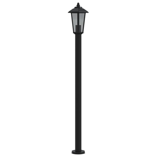 Schwarze Wegeleuchte Edelstahl 120cm