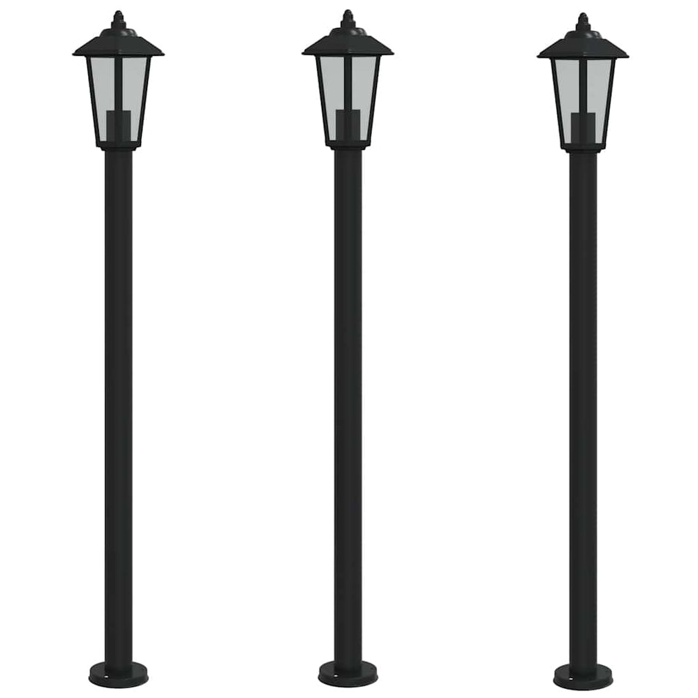 Wegeleuchten Set, 3 Stk., Schwarz, 120cm