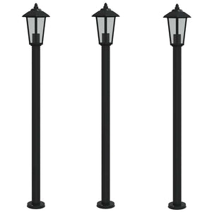 Wegeleuchten Set, 3 Stk., Schwarz, 120cm