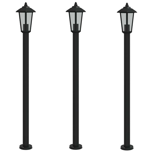 Wegeleuchten Set, 3 Stk., Schwarz, 120cm
