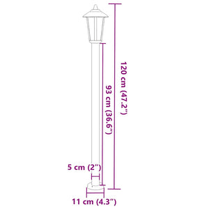 Wegeleuchten Set, 3 Stk., Schwarz, 120cm
