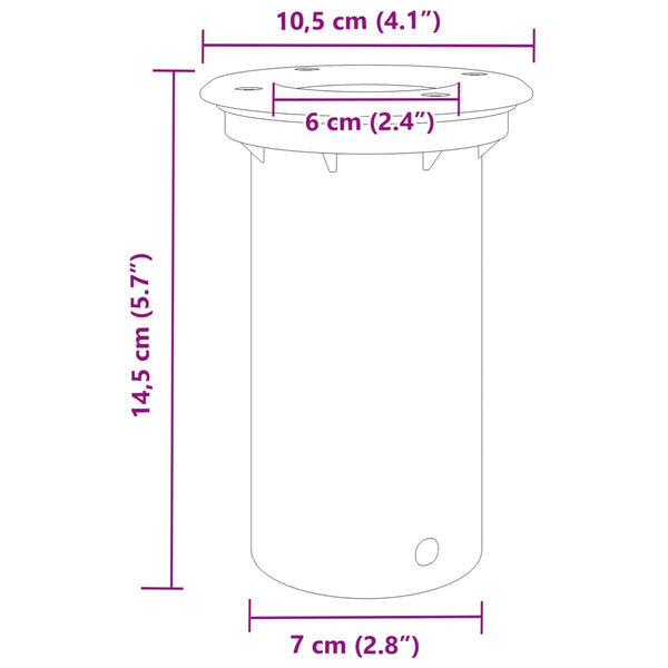 Bodeneinbauleuchte Schwarz Rund 10,5cm