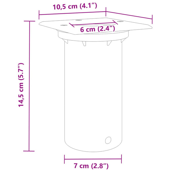 Quadratische Bodeneinbauleuchte Schwarz 10,5cm