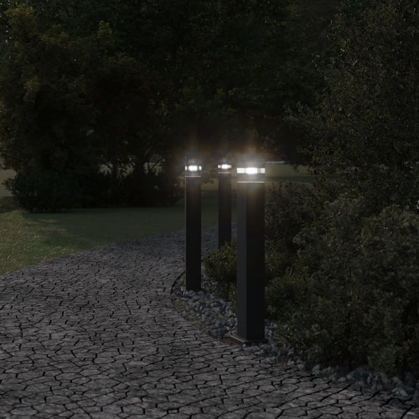 Schwarze Wegeleuchte 80 cm Aluminium