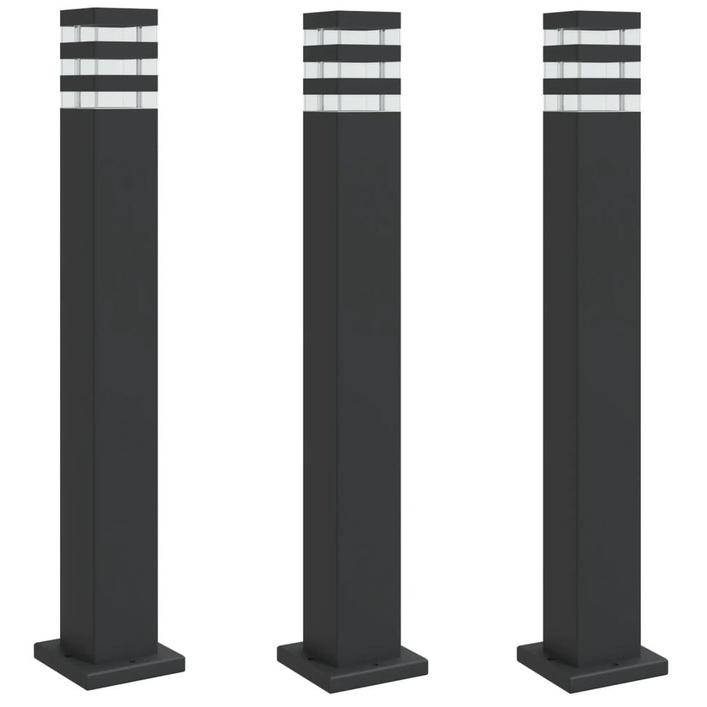 Wegeleuchten 3er Set Schwarz 80cm
