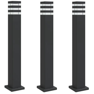 Wegeleuchten 3er Set Schwarz 80cm