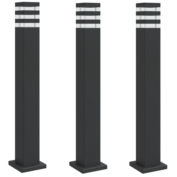 Wegeleuchten 3er Set Schwarz 80cm