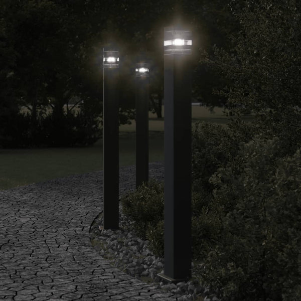 Schwarze Wegeleuchte 110cm Aluminium