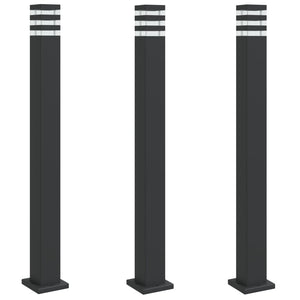 Schwarze Wegeleuchten 3er Set, 110cm