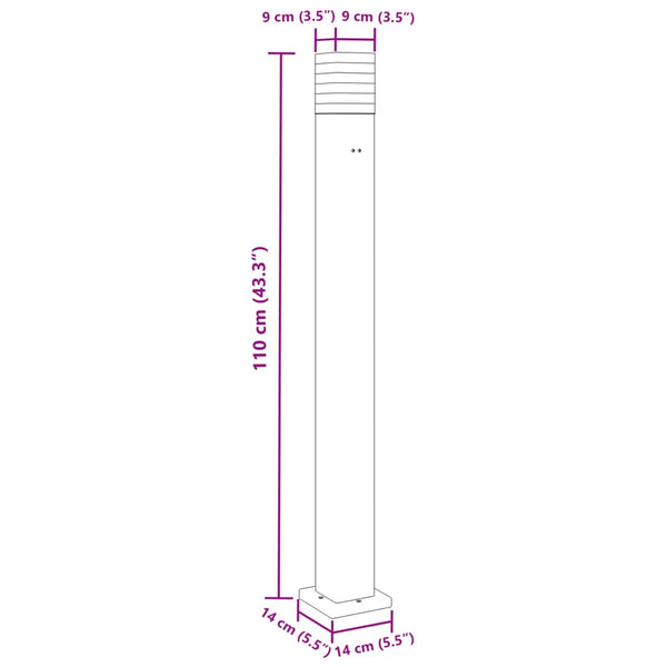 Wegeleuchte mit Steckdose, 110cm, Schwarz