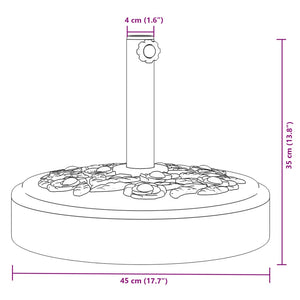 vidaXL Parasol Base for Ø38/48 mm Pole 25 kg Round
